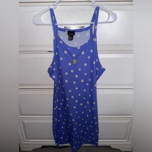 Floral print ribbed sundress